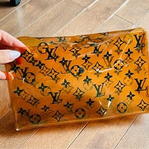 Louis Vuitton Pouch for Swim Monogram Embossed PVC Clear Orange